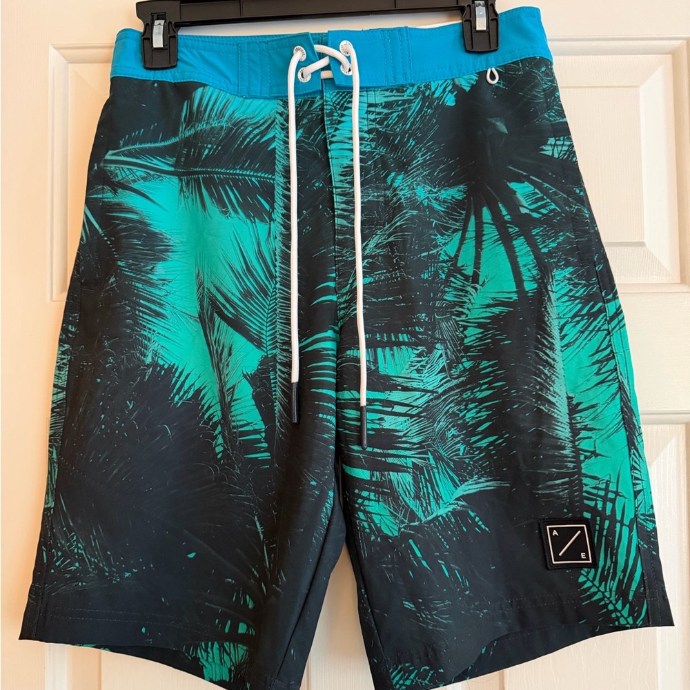 American Eagle Outfitters Teal and Black Board Shorts